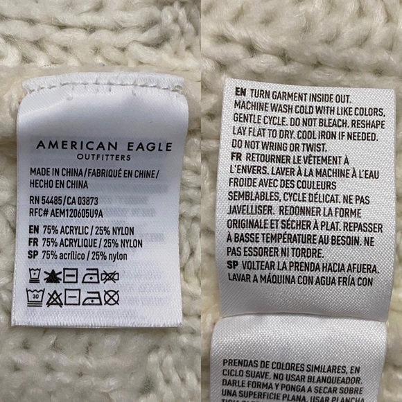 American Eagle Outfitters  Chunky Knit Drop Shoulders Oversized Crop Sweater S - Picture 4 of 16